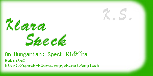 klara speck business card